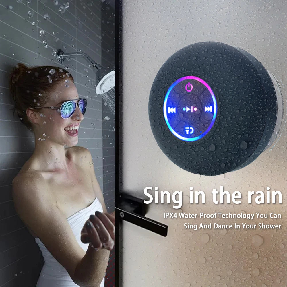 Portable Waterproof Bluetooth Speaker with Suction Cup