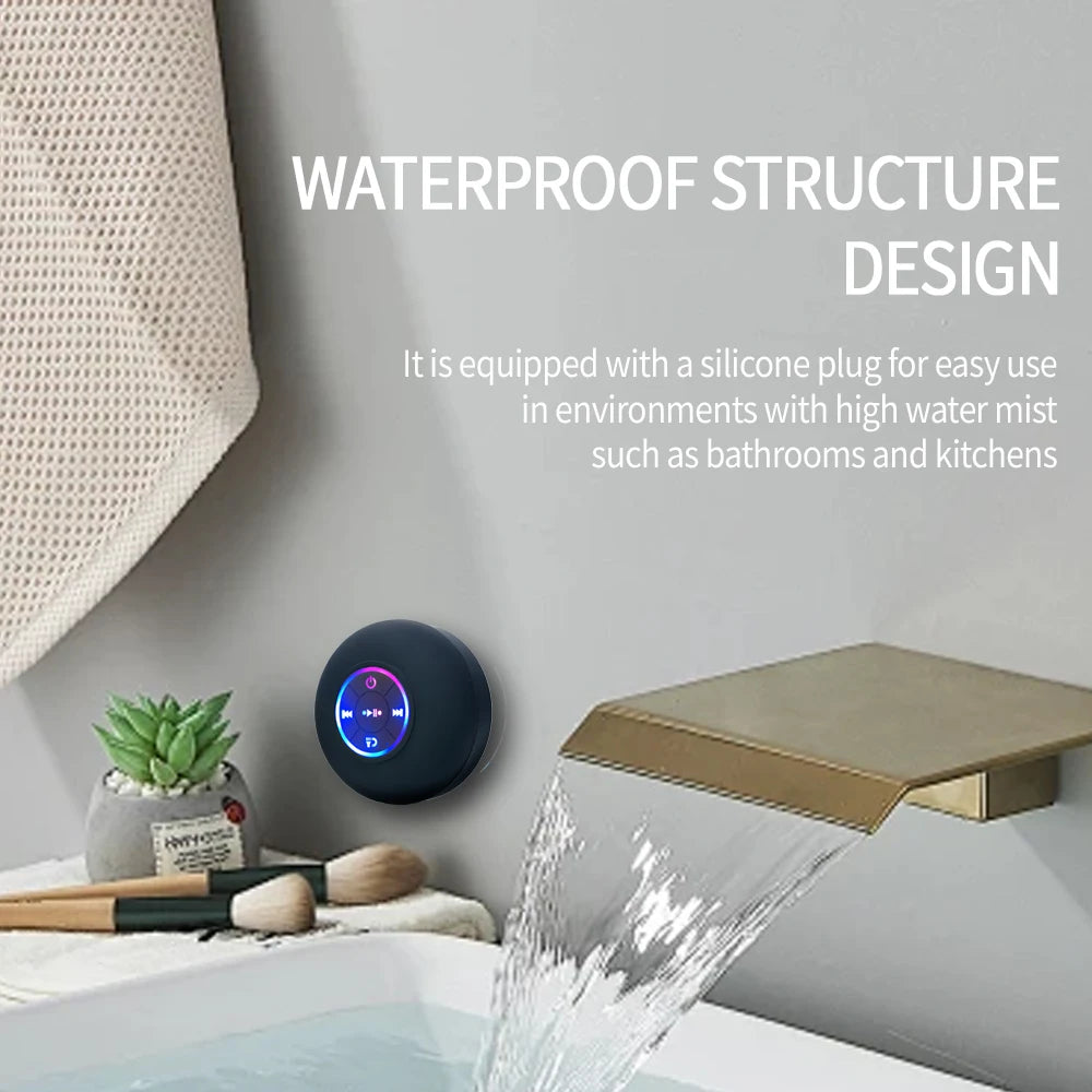 Portable Waterproof Bluetooth Speaker with Suction Cup